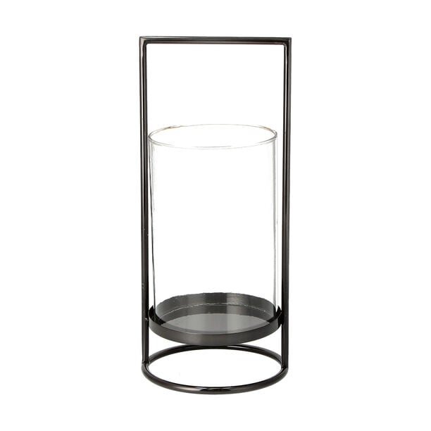 Stainless Steel Lantern With Clear Glass Gun Metal Finish image number 0