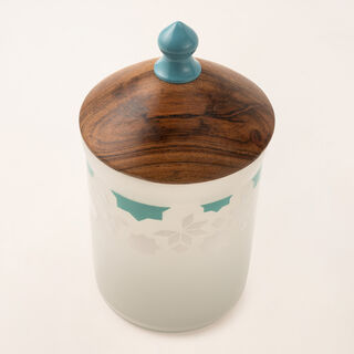 La Mesa glass container with Lid 10*10*18 cm