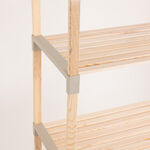 Homez Fixwood 4 Floor Wooden Shelf, Beige113*33*66Cm image number 1