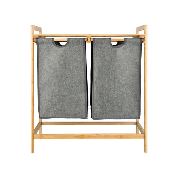 Buy Bamboo Double Laundry Basket Online | Nice