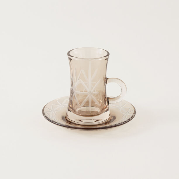 Dallaty 12 Piece Honey Glass Arabic Tea Cup Set image number 2