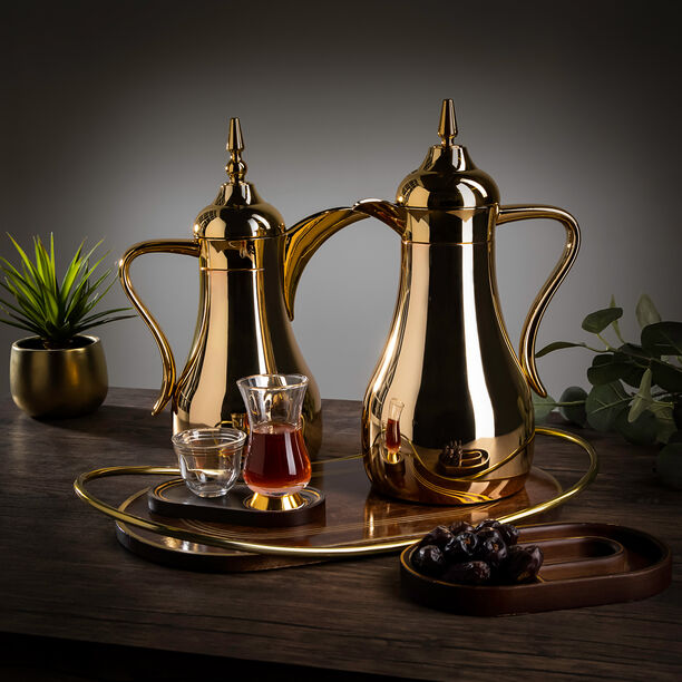 Dallety 2 Pieces Steel Vacuum Flask Set Gold image number 0