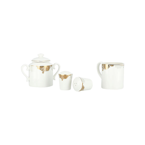 La Mesa gold /grey bone porcelain dinner set 47 pcs image number 4