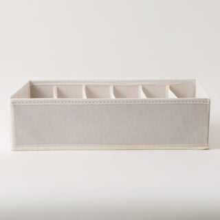 Homze Polyester Clothes Organizer, 6 Grid Beige 59.5*20.5*19Cm
