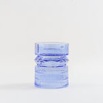 هومز حامل شموع مضلع زجاج 13.3*13.3*15.4سم، أزرق image number 0