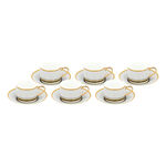 Dallaty white and black porcelain English tea cups set 12 pcs image number 2
