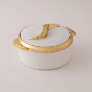 Alberto Stainless Steel Hotpots 3Pcs, White And Gold