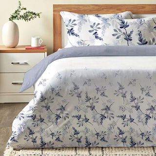 Cottage blue fuana comforter set queen size with 3 pieces