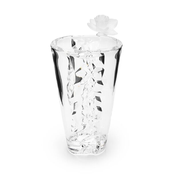 Decorative Vase Glass With Crystal Flower Clear 16.6X14.3X28 Cm image number 0