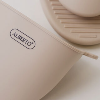 Alberto 2pcs silicone grab mitts set, cream 11*7.8*8cm