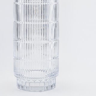 "Homez silver ribbed glass vase 15*15*34.3 cm