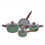 Alberto 7Pieces Non Stick Matt Green Cookware Set image number 1