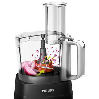 Philips Compact Food Processor, 1.5L, 750W, Black