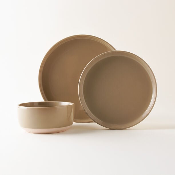 لا ميسا طقم سفرة 12 قطعة بني بلمسة لامعة image number 0