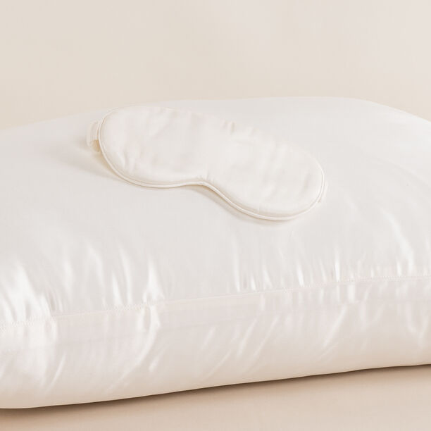 Boutique Blanche Silk Pillowcase And Eye Mask Set 75*50Cm Ivory 100% Mulberry Silk BED LINEN EA 2 image number 3