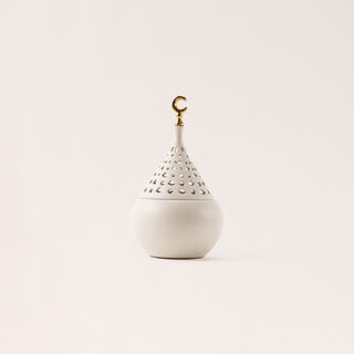 Homez ceramic white candle holder 14.8*14.8*25.5 cm