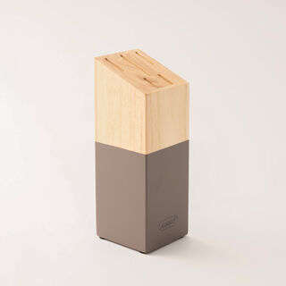 Alberto 6 piece stainless steel and dark grey wood knife block set
