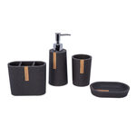 Polyresin Bath Set 4 Pieces Sand Gray image number 0