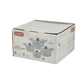 Alberto 8 Pcs Cookware Set Granite Green 20*24*28*32 cm