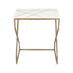 Nested Table Set Of 2 Rect. Marble And Metal White image number 2