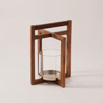 هومز حامل شموع خشب 24*24*30سم، بني image number 0