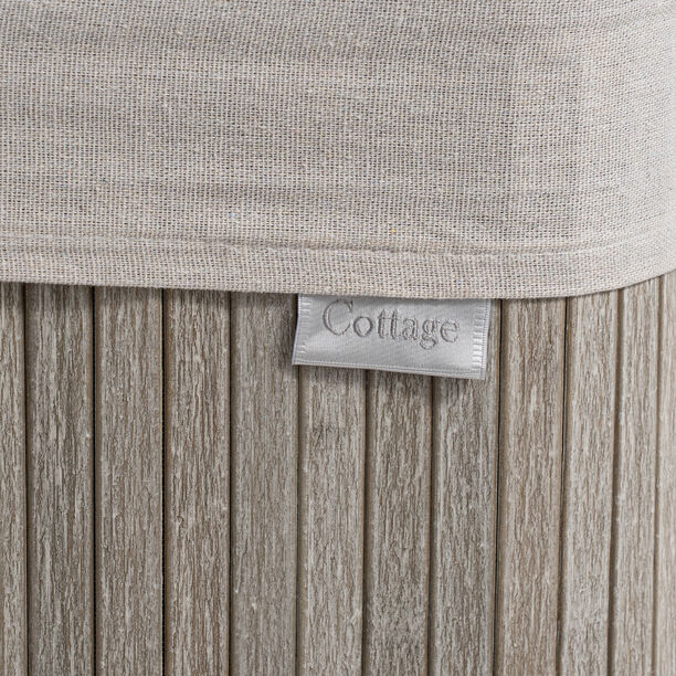 Homez triangle bamboo laundry hamper 58L, grey image number 3