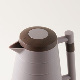 Dallaty Plastic Thermos with Wood Details, Purple, 1L