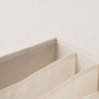 Homze Polyester Clothes Organizer, 6 Grid Beige 59.5*20.5*19Cm
