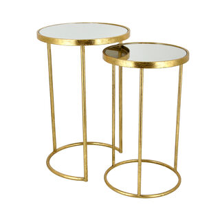 2 Pcs Nested Table Gold