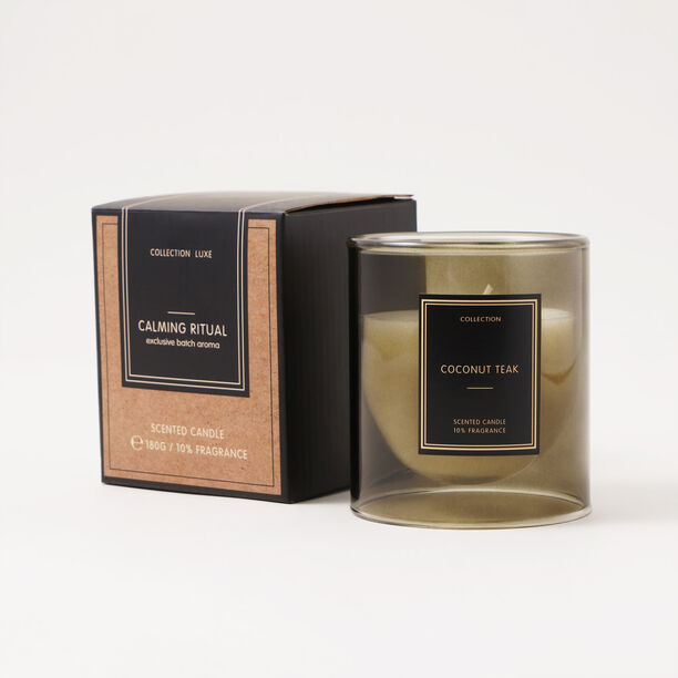 Coconut Teak Scented Glass Candle image number 5