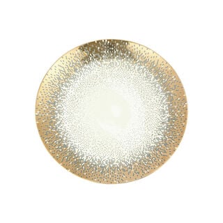 La Mesa white/gold porcelain charger plate 12"