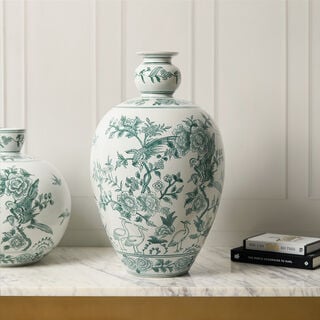 Vase White With Pattern 27X27X47Cm