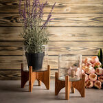 Planter Wood And Glass image number 0