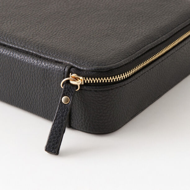 Homez black faux leather sunglasses organizer 4 divisions 24.1*16.5*5.1cm image number 1