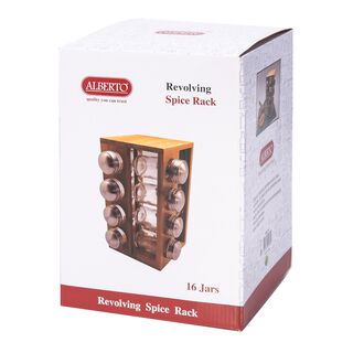 Spice Jars Set 16 Pieces With Bamboo Rack 
