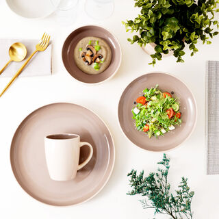 La Mesa 16pcs stoneware dinner set, beige