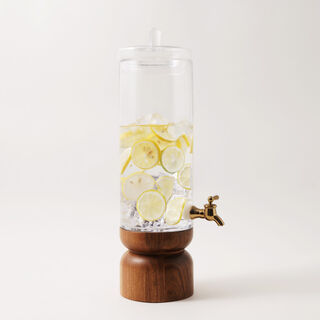 La Mesa glass beverage dispenser with acacia wood base 4.3 L