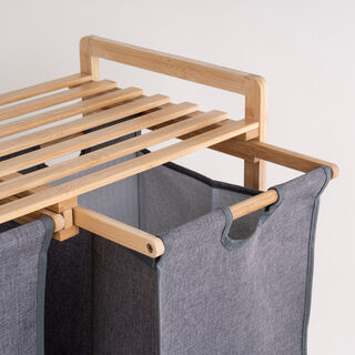 Bamboo Double Laundry Basket