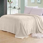 Cottage ivory polyester micro flannel blanket 150*220 cm image number 0