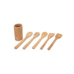 Bamboo Utensils 5 Pcs Set Inside Holder image number 2