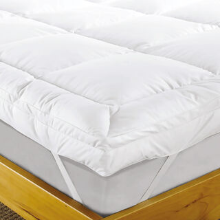 Cottage white polyester double mattress topper 1pc 160*200*8 cm