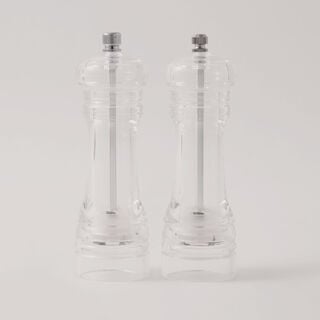 Alberto 2pcs acrylic salt and pepper mill set, clear 5.1*5.1*16.7