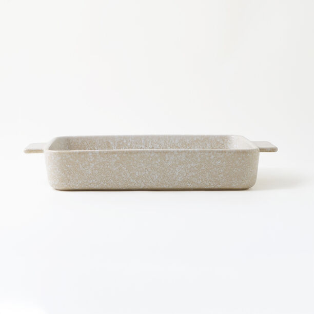  لا ميسا طبق فخار مستطيل للفرن والتقديم 38*28.5*6سم، بيج image number 0