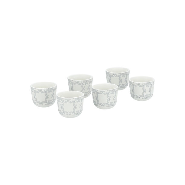 Dallaty white porcelain and glass Tea and coffee cups set 18 pcs image number 3