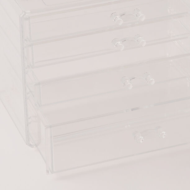 هومز منظم مستحضرات تجميل شفاف مع 4 أدراج 23.6*15.3*17.1سم image number 2
