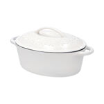 Alberto cast iron oval white pot 28 cm image number 2
