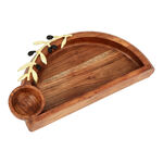 Wooden Chip & Dip With Olive Decoration Large 31Cm image number 2