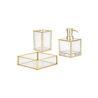 Homez glass & gold 3 pcs bath set