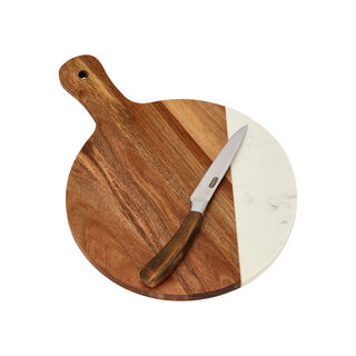 Wooden With Marble Cutting \ Serving Board