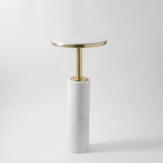Homez marble side table 31*31*62cm, white